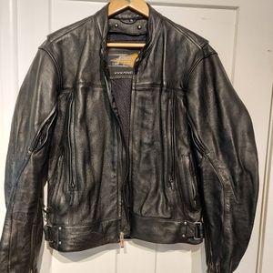 Power trip motorcycle cafe racer leather jacket